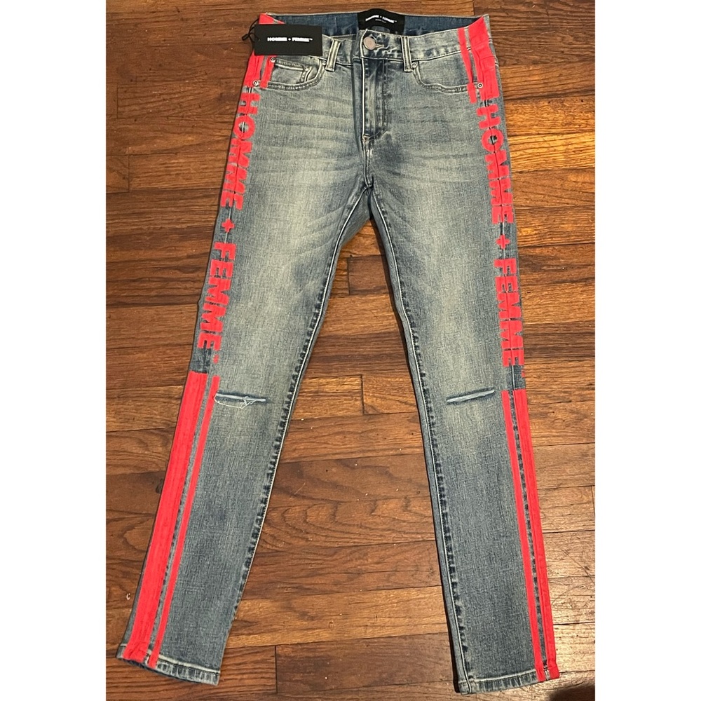 Homme Femme Red Trademark Denim